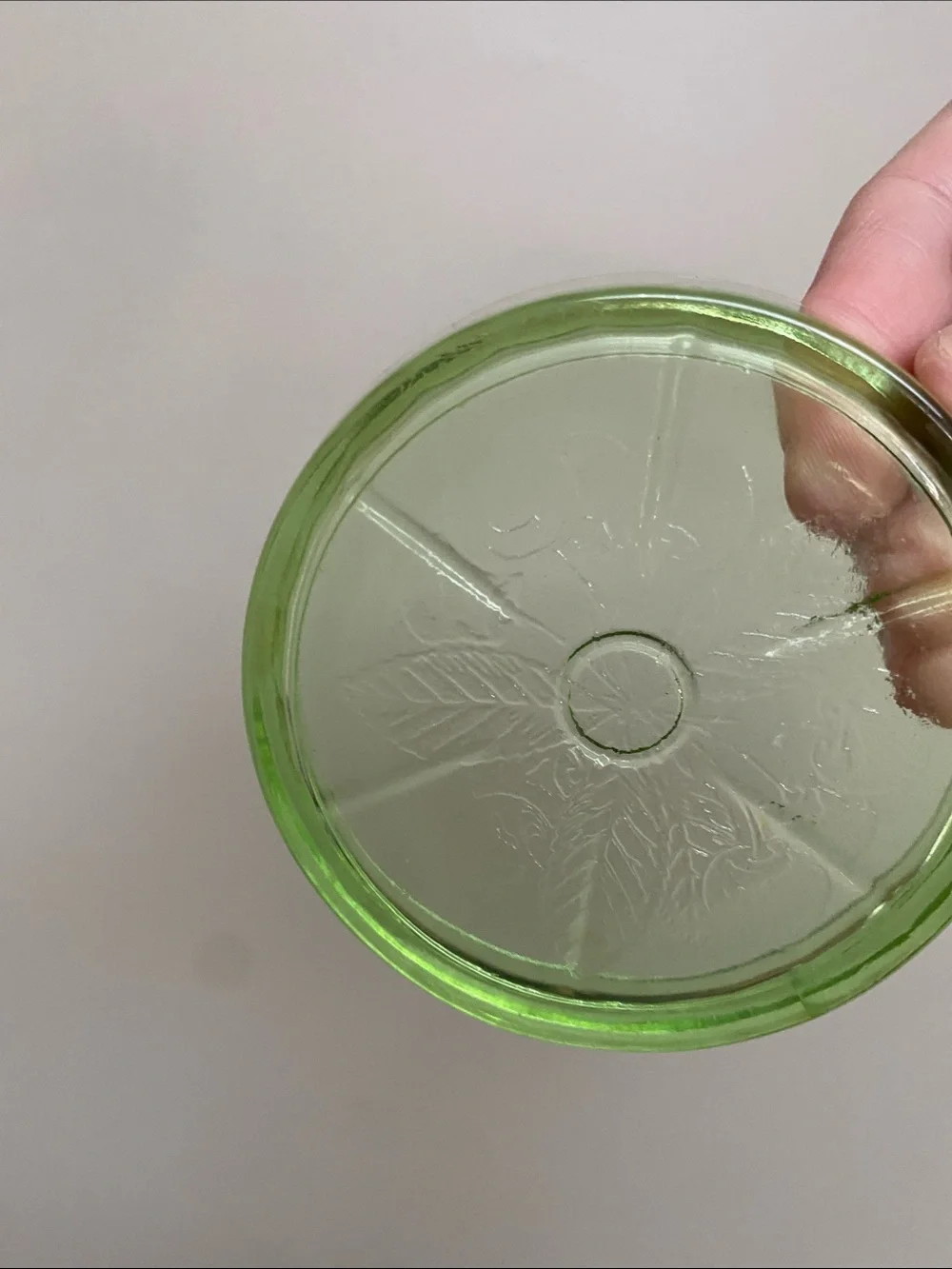 Uranium Green Glass Trinket Dish - Home Accents